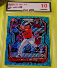 RAMON URIAS Rookie**2021 Panini PRIZM**TEAL WAVE--GEM Mint 10***ORIOLES**MAD Dog