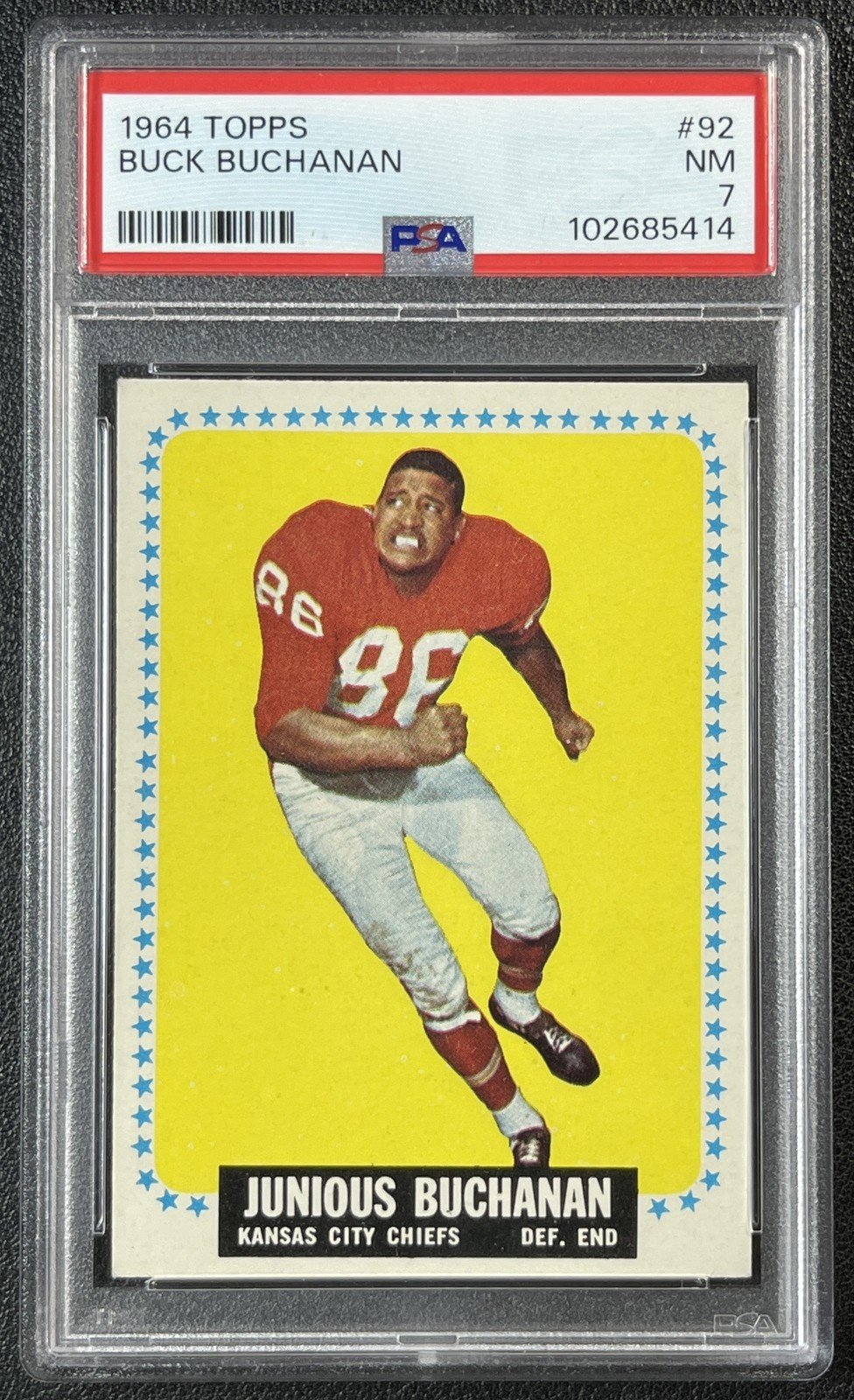 BUCK BUCHANAN PSA 7 1964 TOPPS #92 ROOKIE RC CHIEFS 414