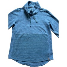 L.L. Bean Women  s Small Mixed Knit Funnelneck Pullover Sweatshirt Heather Blue