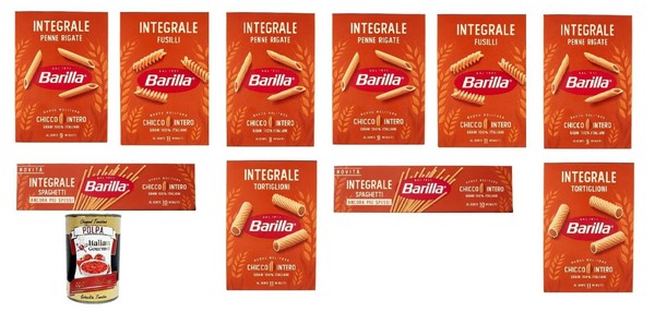 Testpaket Pasta Barilla Integrali Vollkorn Nudeln 10X 500G+Italian Polpa 400G-image