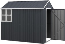 Casetta da Giardino Acciaio/Plastica 259x172x222 Grigio/Bianco VivaGarden