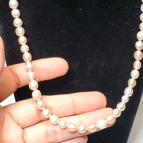 Fresh Water Pink Pearl Necklace 16" Lobster Closure - Picture 4 of 6