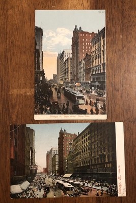 2 Postcards Of Chicago, Illinois State St (WP18)