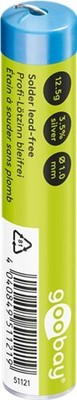 Profi Lötzinn bleifrei ø 1,0 mm, 12,5 g - 3,5%Ag, 0,7%Cu Goobay (959,20 EUR/kg)