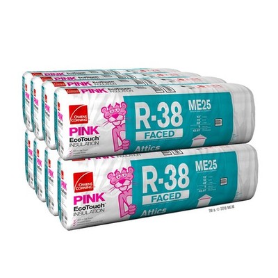 Owens Corning 341 SQFT 8 bags of R38 Kraft Faced 16 x 48 Fiberglass Fits 2X12