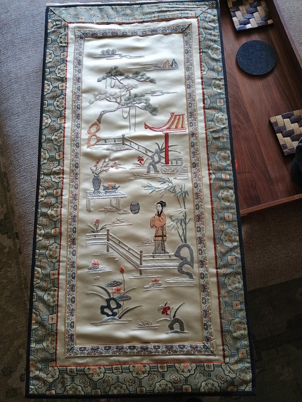 Antique Japanese Silk Textile Panel – Late 19th / Early 20th Century - 26" x 13"