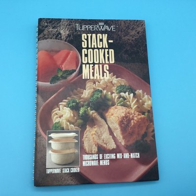 Tupperwave Stack Cooked Meals Microwave Cooker Cookbook Recipe Book Hardback 90s