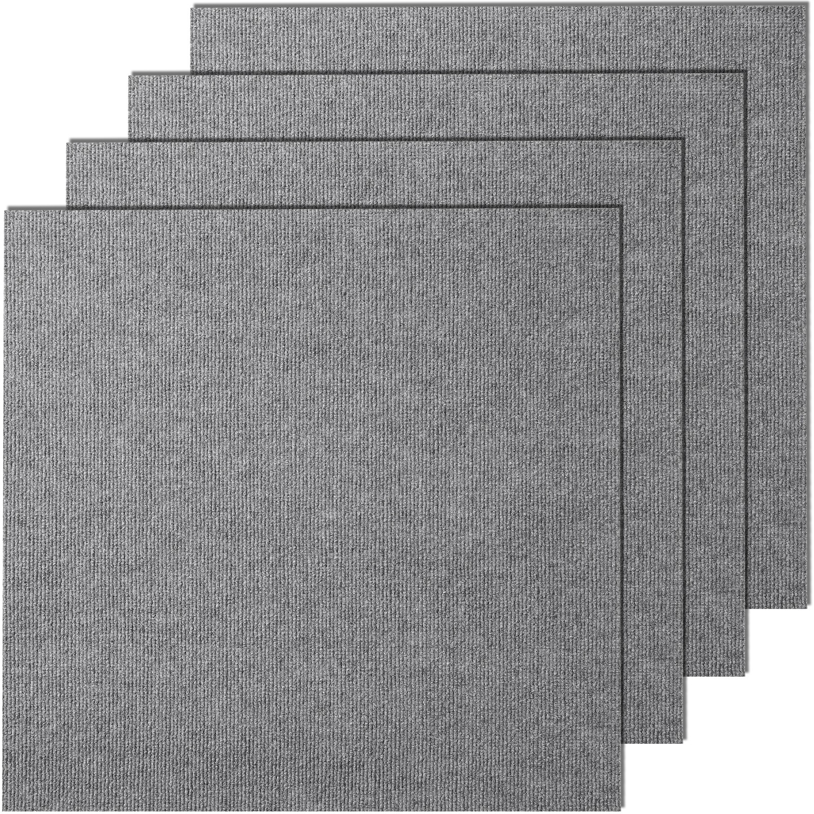 Dalles de moquette auto-adhésives 61x61 cm revêtement sol dalles VEVOR gris