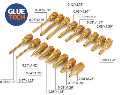 Heißklebepistole Düsen - 2mm/3mm Spitzen für große Klebepistolen - 4cm bis 10cm