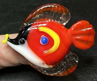 Red Yellow Blue Eye Art Glass Fish