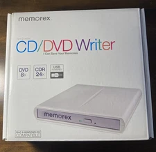 Memorex MDW218B Slim External CD/DVD Writer DVD 8X CDR 24X USB Powered Burner