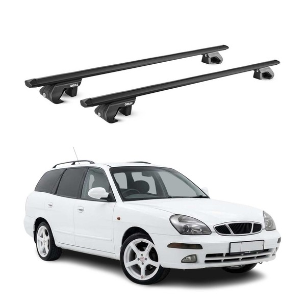DachträGer GrundtäGer FüR Daewoo Nubira Kombi 1997-2003 90Kg Alu Schwarz ABE-image