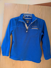 Eddie Bauer Quarter Zip Fleece Pullover Boy  s Size 10 Blue and Grey