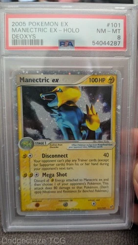 2005 Pokemon Deoxys Manectric EX Holo 101/107 PSA 8