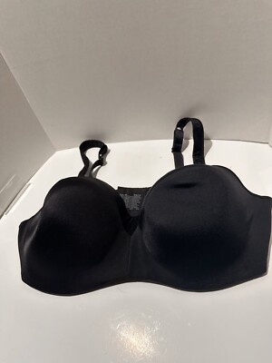 Women's Poly Cotton Black Padded Plus Size Bra 46DD