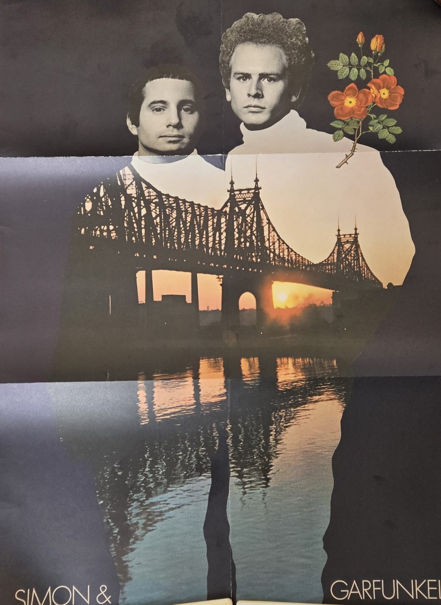 MUSIC POSTER ~ Simon & Garfunkel 1968 VINTAGE Paul Art Bookends