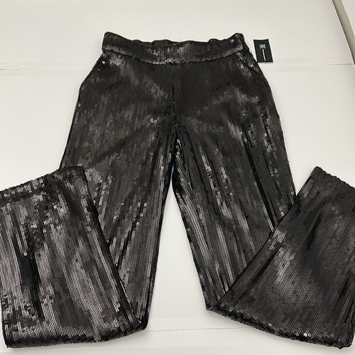 I.N.C Concepts Pant Women Size Small Black Fully Sequin Straight Leg Glam 60062 - Picture 8 of 8