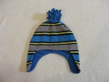 Place Est. 1989 Boy's Stocking Cap - Blue/Gray/Yellow Striped - Size S/M 4-7