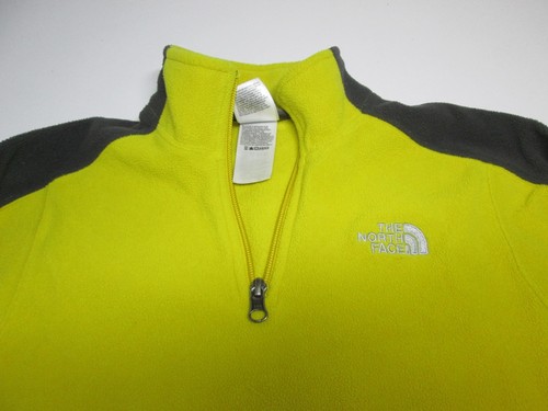 The North Face Youth Boy Size S Fleece Shirt Yellow/Black 1/2 Zip High Neck Log - Picture 3 of 6