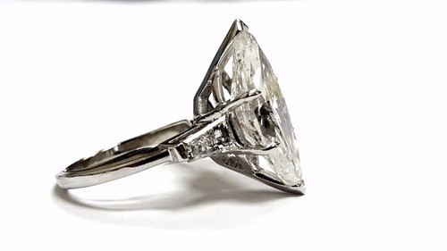 Certificate 7.08Ct Marquise Shape EX Diamond Engagement Ring I Color Si2 Clarity - Picture 3 of 5