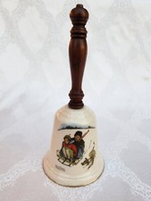 Norman Rockwell Christmas Bell "Downhill Daring" The Lincoln Mint 1975 Limited