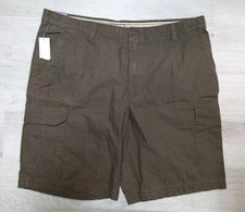 Izod Mens Brown Flat Front Cargo Shorts 100 Cotton Size 40 Nwt