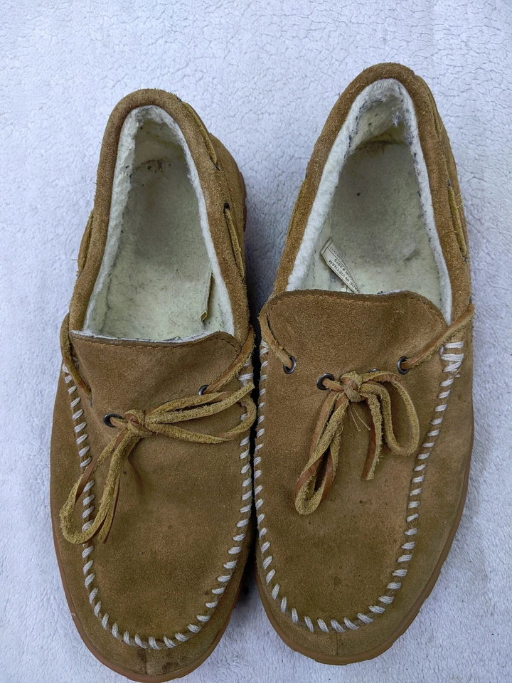 Zapatillas mocasín forradas de piel de oveja Eddie Bauer para hombre 10 44 castaño cálidas cómodas Foto 2 de 4