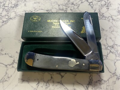 Moore Maker USA 5202 HAT  4 1/8  Trapper Knife Gray Bone - New In Box
