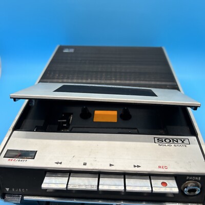 Vintage Sony TC-124 Cassette Recorder With Case and Accessories