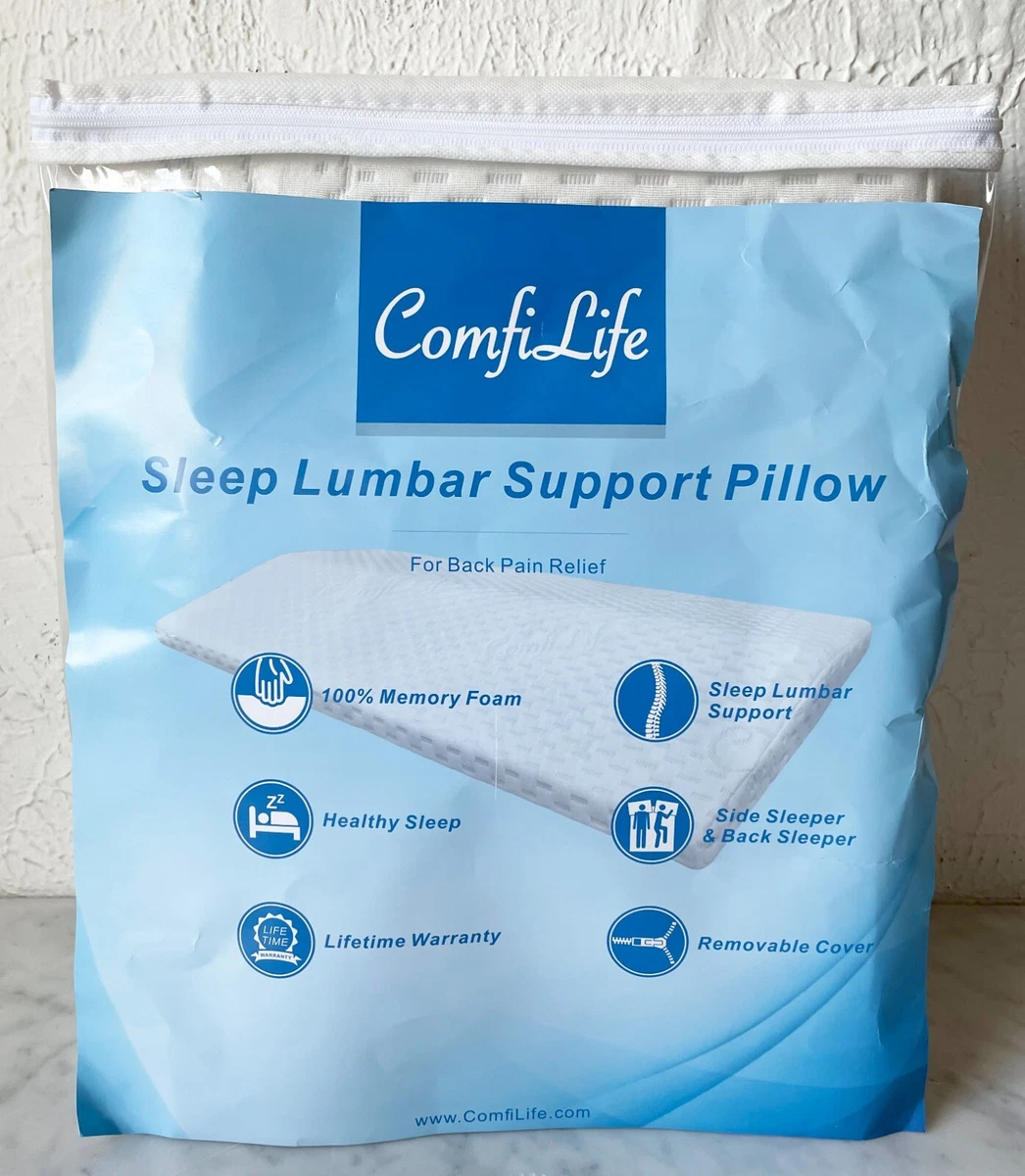 ComfiLife Lumbar Support Pillow for Sleeping Memory Foam Pillow for Back  Pain Relief