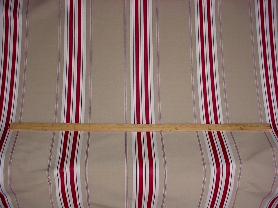 Brunschwig and Fils BF10447 Sherbourne Stripe Red Striped Upholstery Fabric - Image 2 of 4