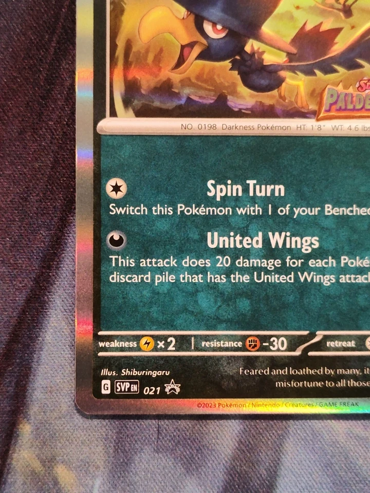 Murkrow - 021 (Prerelease) - SV: Scarlet & Violet Promo Cards - Image 2 of 2