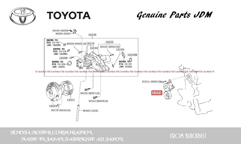 TOYOTA Genuine MARK 2 GX11# JZX11# BLIT TENSIONER V-RIBBED BELT