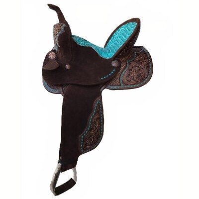 Western Barrel Racing Horse Saddle Premium Leather  with tack set 10'' to 18' in
