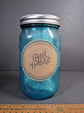 Modern Sprout Garden Jar Basil Herb Kit Self-Watering Planter Organic BLUE