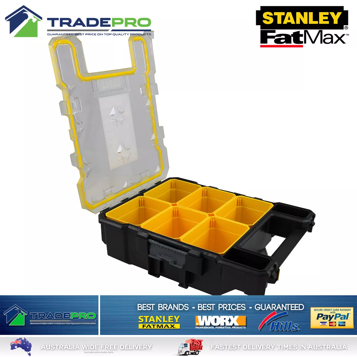 Stanley Fatmax Tool Box Parts Organiser 6 Cup Pro Deep Tradies