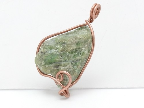 Colgante Esmeralda Áspero Alambre Envuelto Cobre Joyería 35X23X12MM Regalo Personalizado - Imagen 2 de 8
