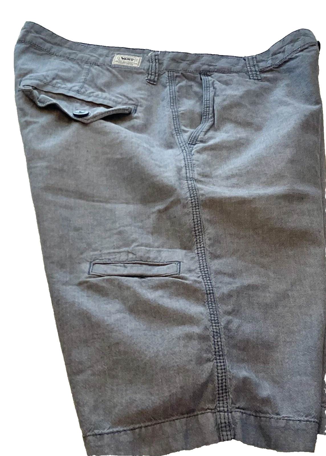 Pantaloncini uomo VANS chino beach skate blu grigio taglia 32 100% cotone algodon 5 tasche