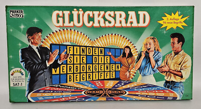 Glücksrad Spiel Parker 2. Auflage Brettspiel 1989 TV Quiz Show Sat 1 komplett