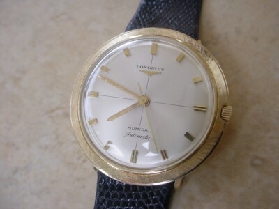 Vintage 60s Automatic Longines Admiral ''Disco  Volante'' 14K Gold Case. Cal. 340