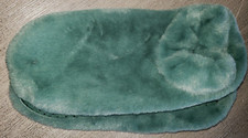 womens NEW dark green PLUSH WINTER SLIPPERS size M/L 10 INCH LONG SO SOFT 