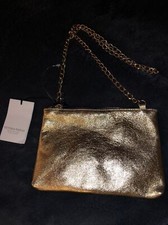 Vittoria Napoli Pochette Italy Genuine Leather Gold Chain Purse Clutch Nwt Soft