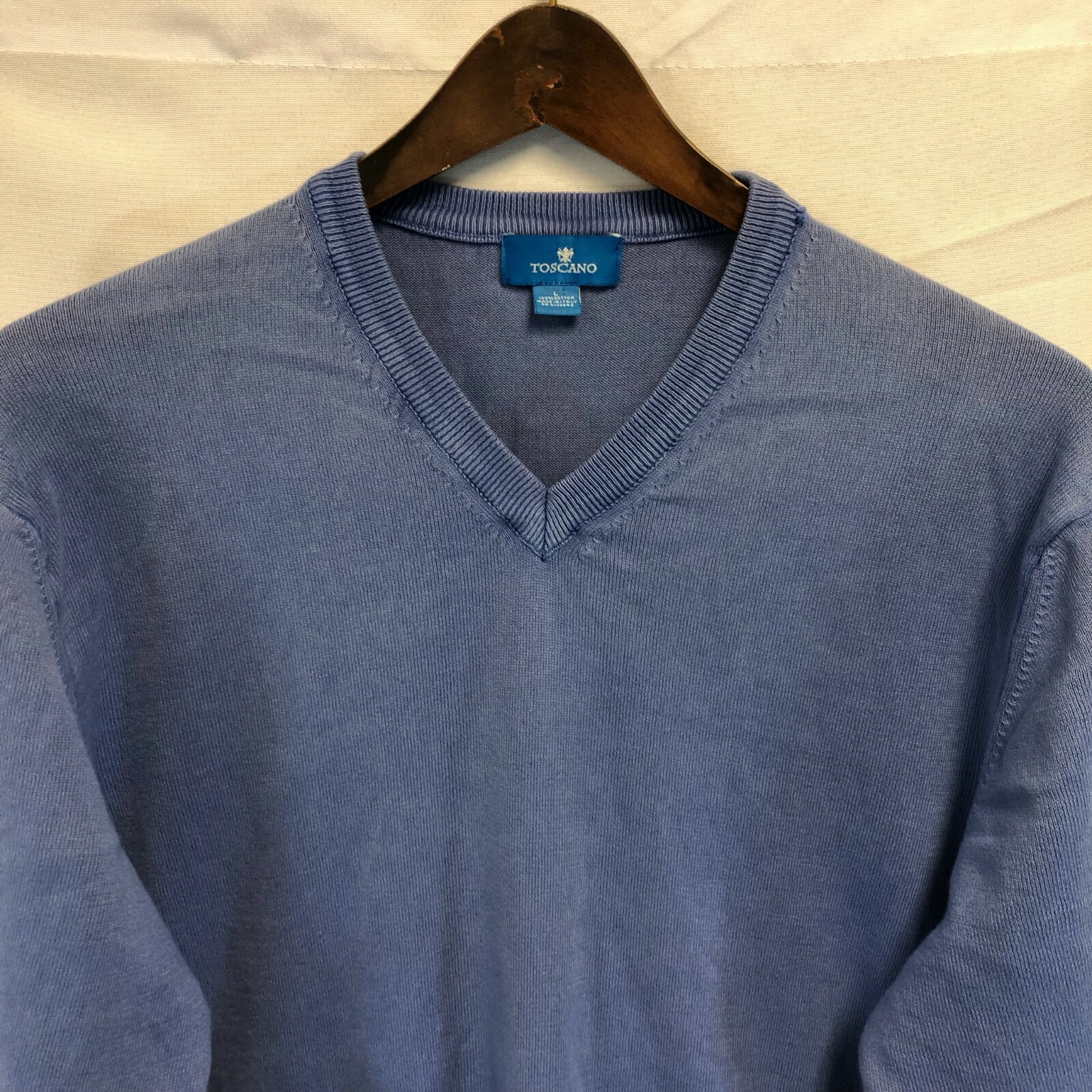 Toscano V Neck Sweater Mens Large Long 