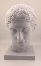 GREEK SCULPTURE HEAD OF AN ATHLETE 7.3 INCH/185 MM, MUSEUM REPRODUCTION