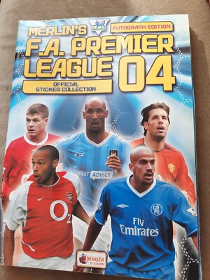 Merlin Premier League 2004 Football Sticker Album COMPLETE