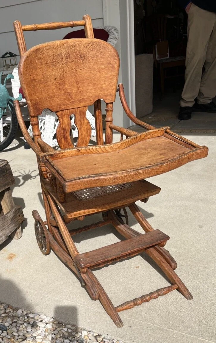 Antique wooden best sale convertible high chair