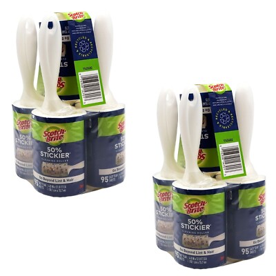 10x 3M Scotch Brite Lint & Hair Fluff Dust Remover Cleaning Roller 95 Tear Sheet