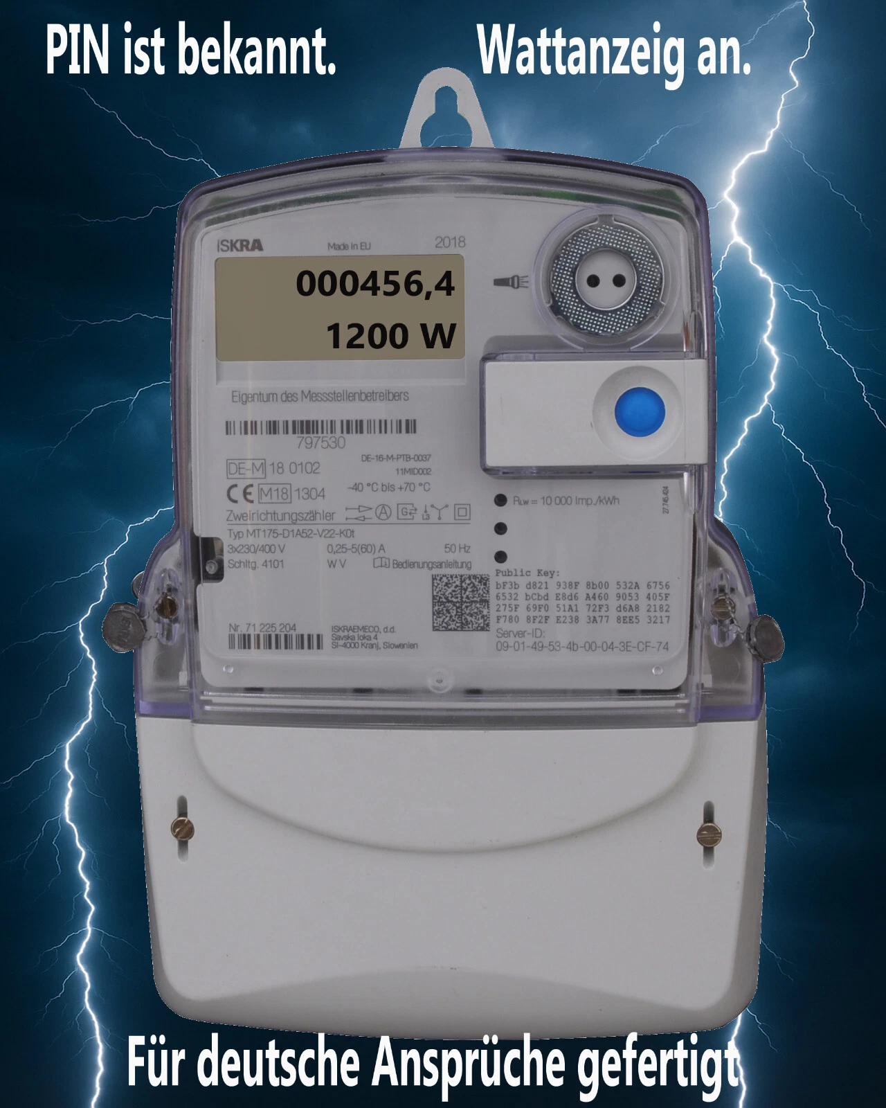 ISKRA MT175-D1A52 Zweirichtungszähler 5/60 A mit PIN – geeicht bis 2031 ISKRA MT175-D1A52 Zweirichtungszähler 5/60 A mit PIN – geeicht bis 2031