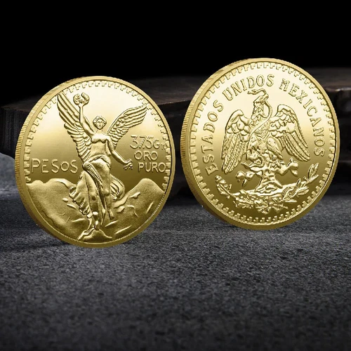 Mexico Pesos Pure Gold Plated United States Collection Liberty Coin