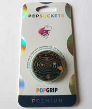 NEW Popsockets Premium POPGRIP Phone Grip & Stand - BLACK SOLAR FLARE